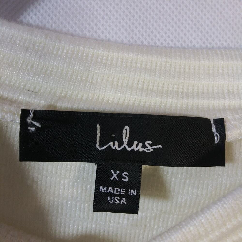 Lulus Subtle Drama Ivory Ribbed Balloon Sleeve Sweater Top Size XS - Picture 6 of 9